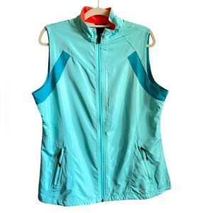 Brooks Technology Running Vest Teal Women’s Reflective Full Zip Active size L